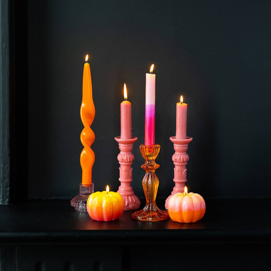 Yellow &amp; Orange Halloween Pumpkin Candle | Halloween Décor |