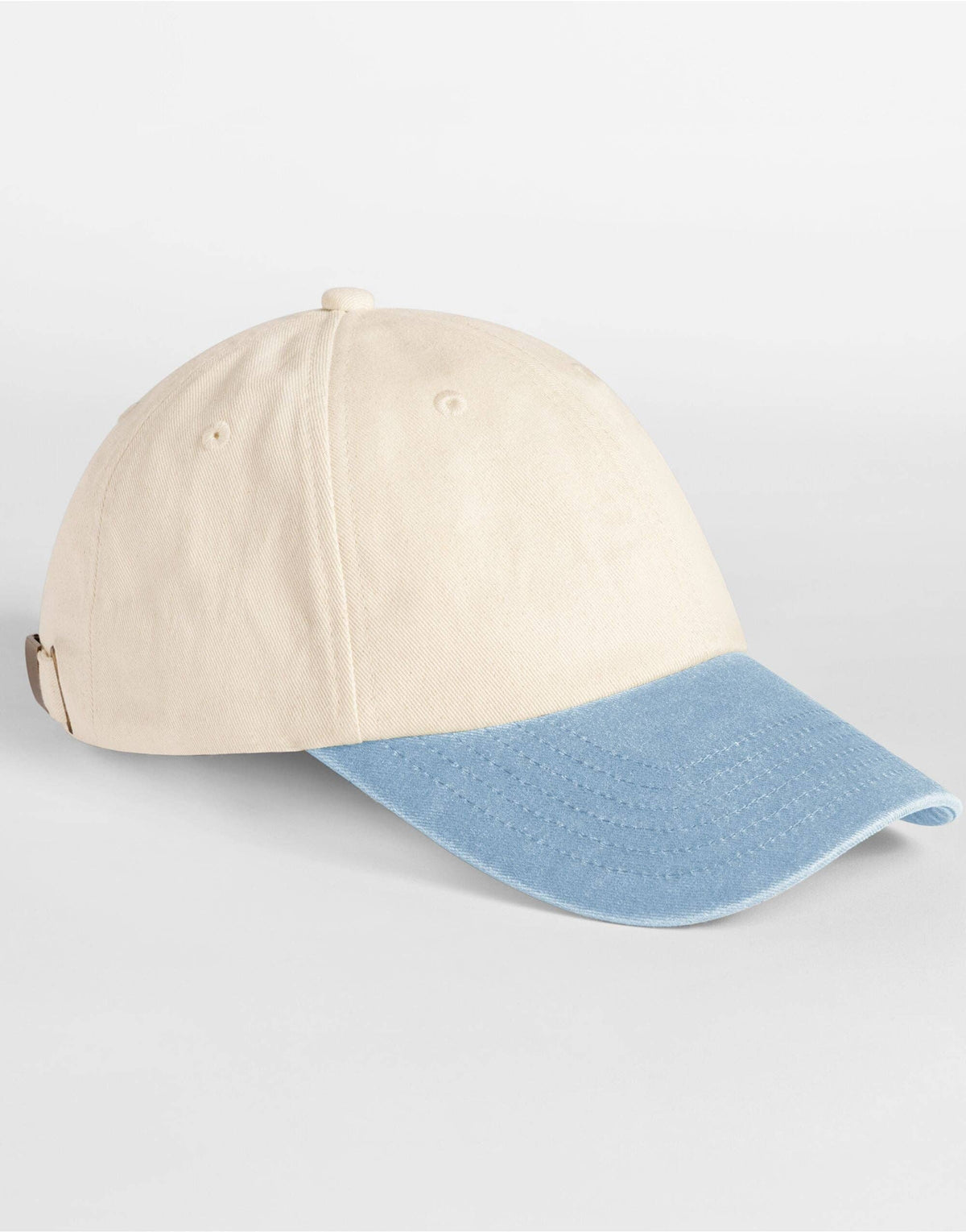 Beechfield Contrast Peak Vintage 6 Panel Dad Cap | Unisex | 100% Cotton | 8 Colours | One Size: Natural/Vintage Brown / One Size