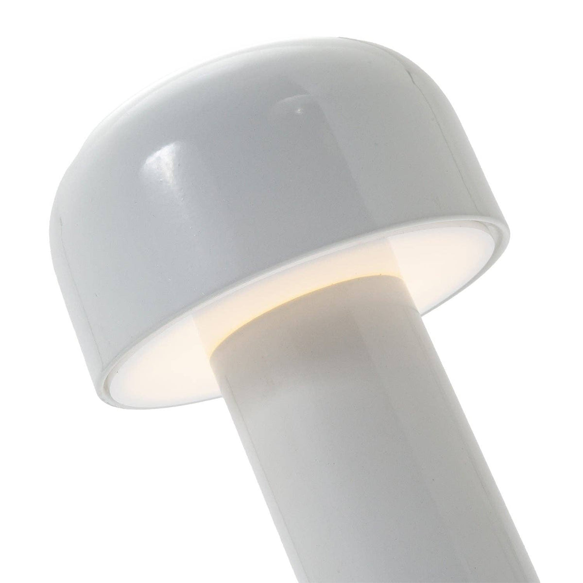 Gloss White Modern Mushroom Style Rechargeable LED Touch Dimmable Table Lamp