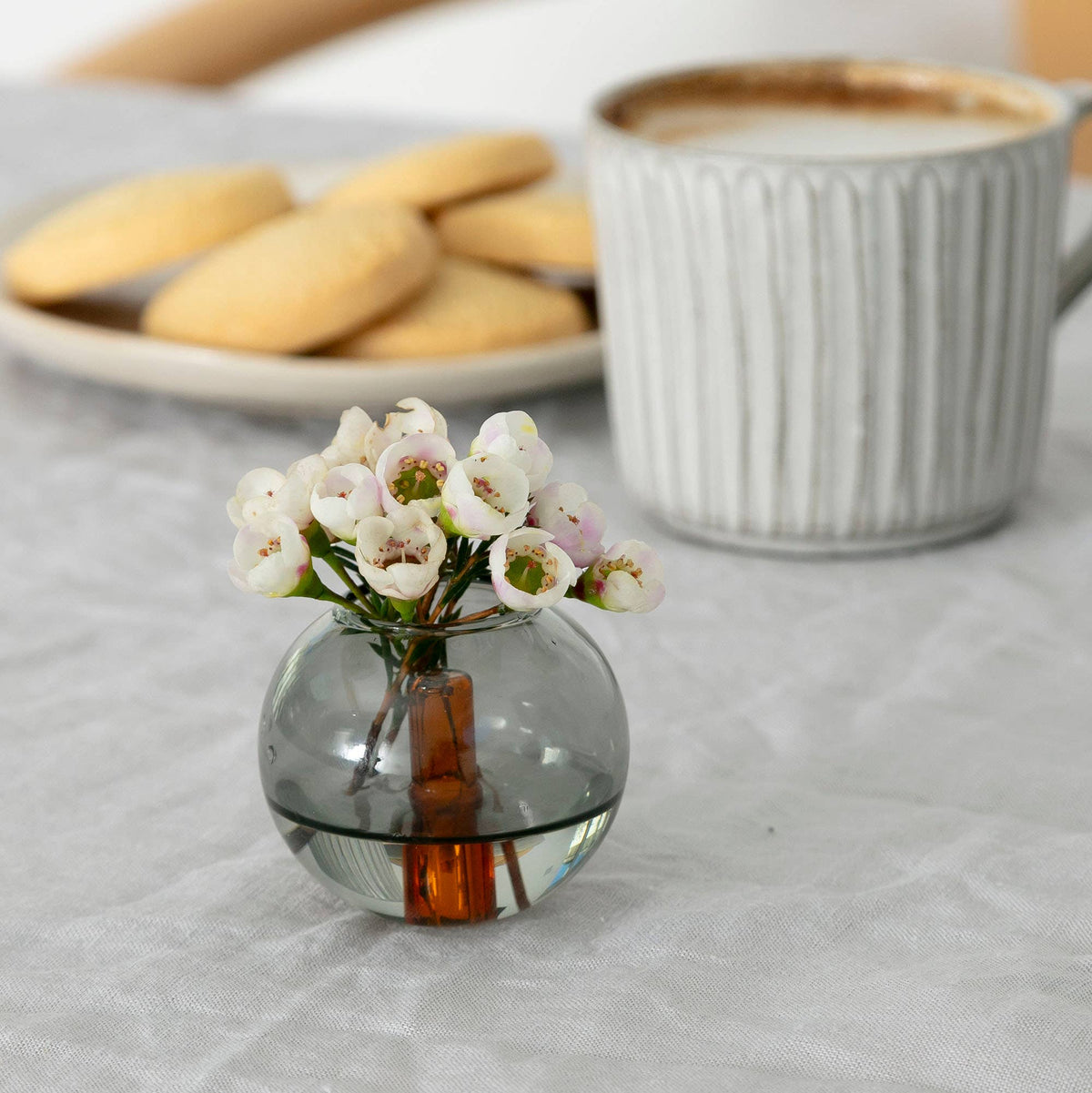 Mini Bubble Glass Vase: Lilac and Peach