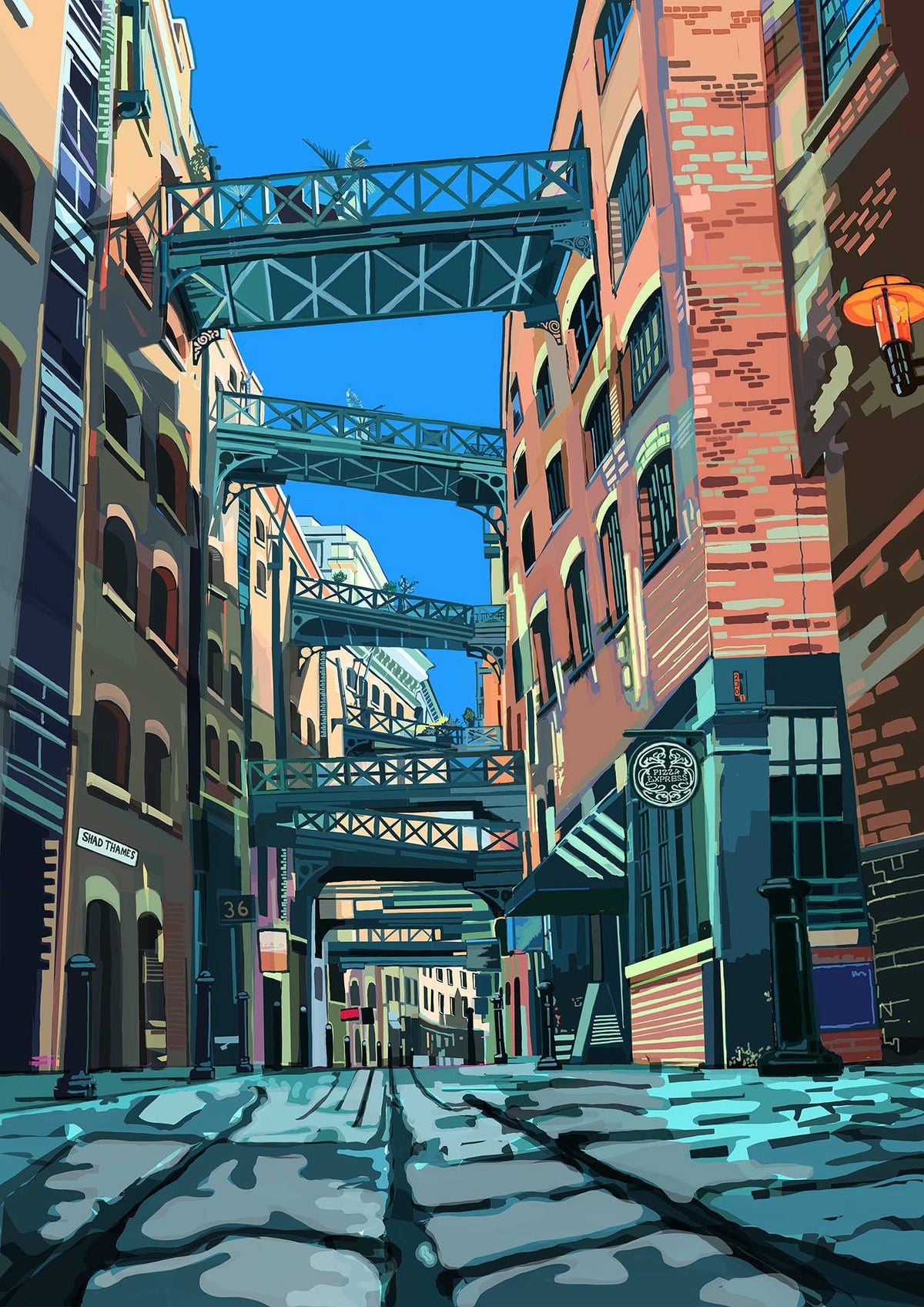 Shad Thames, Bermondsey London Illustration Print: A4