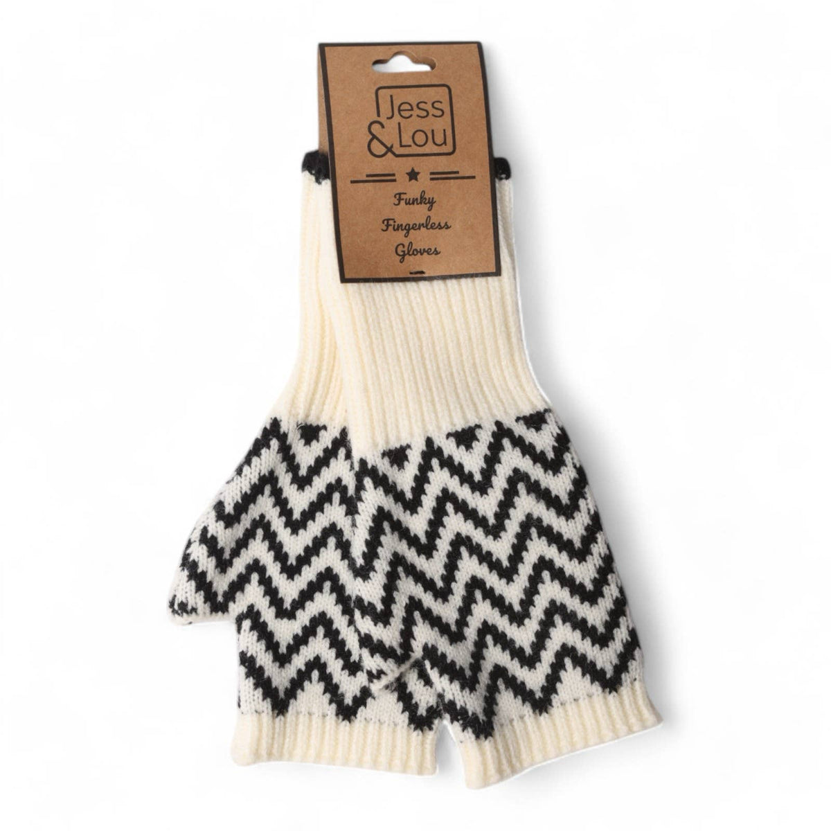 Herringbone Fingerless Glove/Wrist Warmer: Black