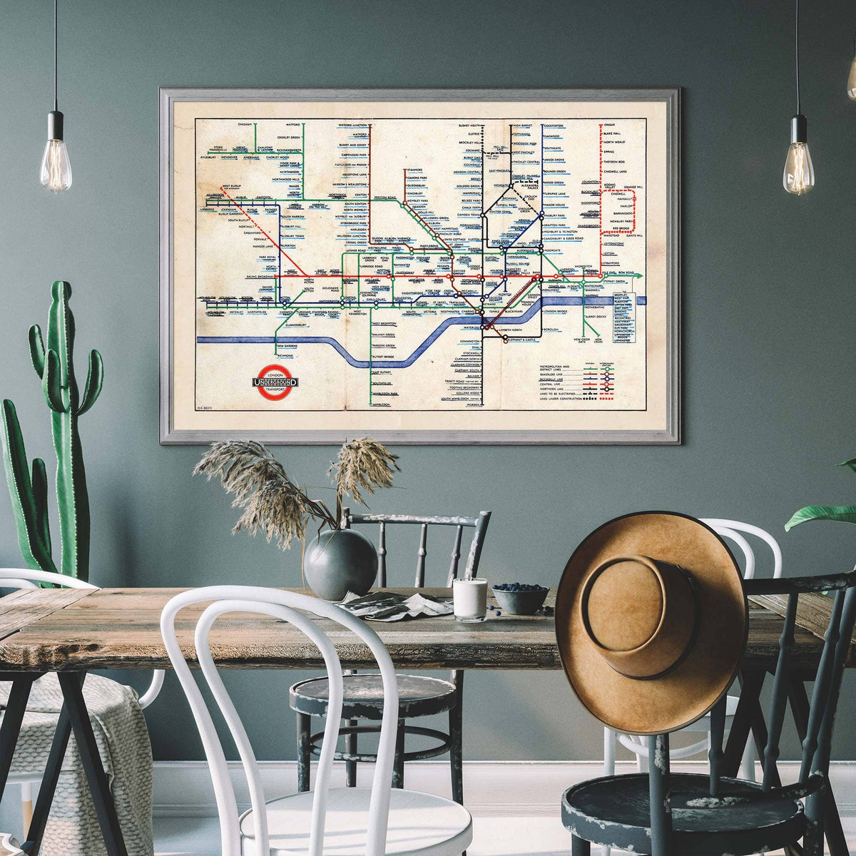 1947 London Underground Map: Matte / 11 ¾ x 15 ¾ in | 30x40 cm