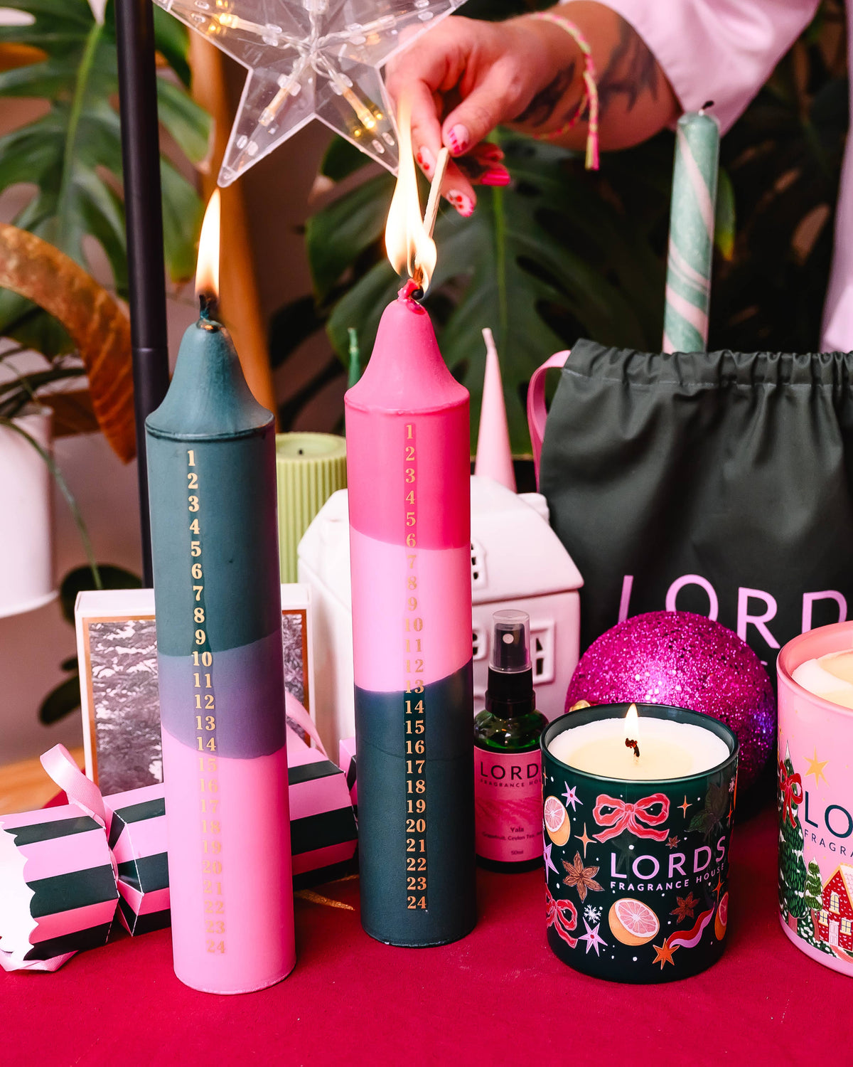 Advent Candles, Scented Christmas Candles, Advent : Green Confetti- Abernethy Forest