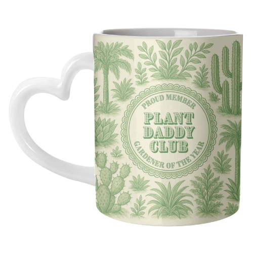 Mugs 'Plant Daddy Club - Gardener of the: Mug Colour Inner & Handle 11oz - Green