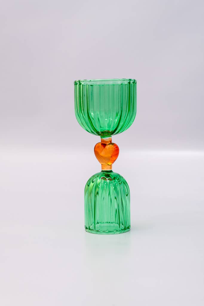 Tipsy Turvy Double Shot Glass, Green