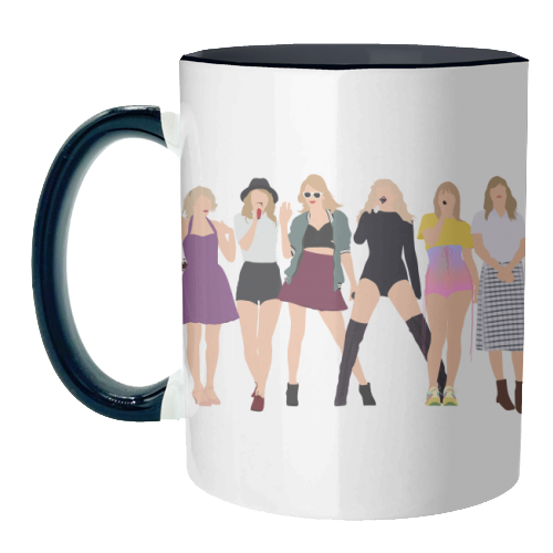 Mugs 'Eras' by Pink and Pip: Mug Colour Inner & Handle 11oz - Pink
