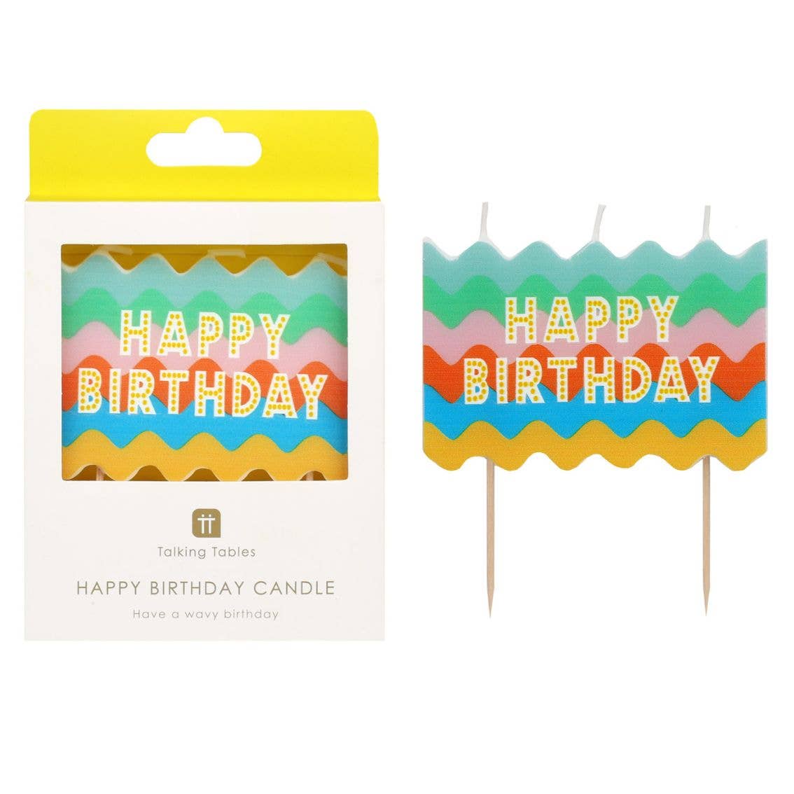Colourful Wavy Block Birthday Candle | Birthday |