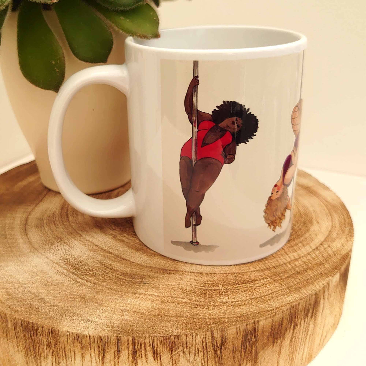 Pole dancer coffee mug, dancing ladies mug