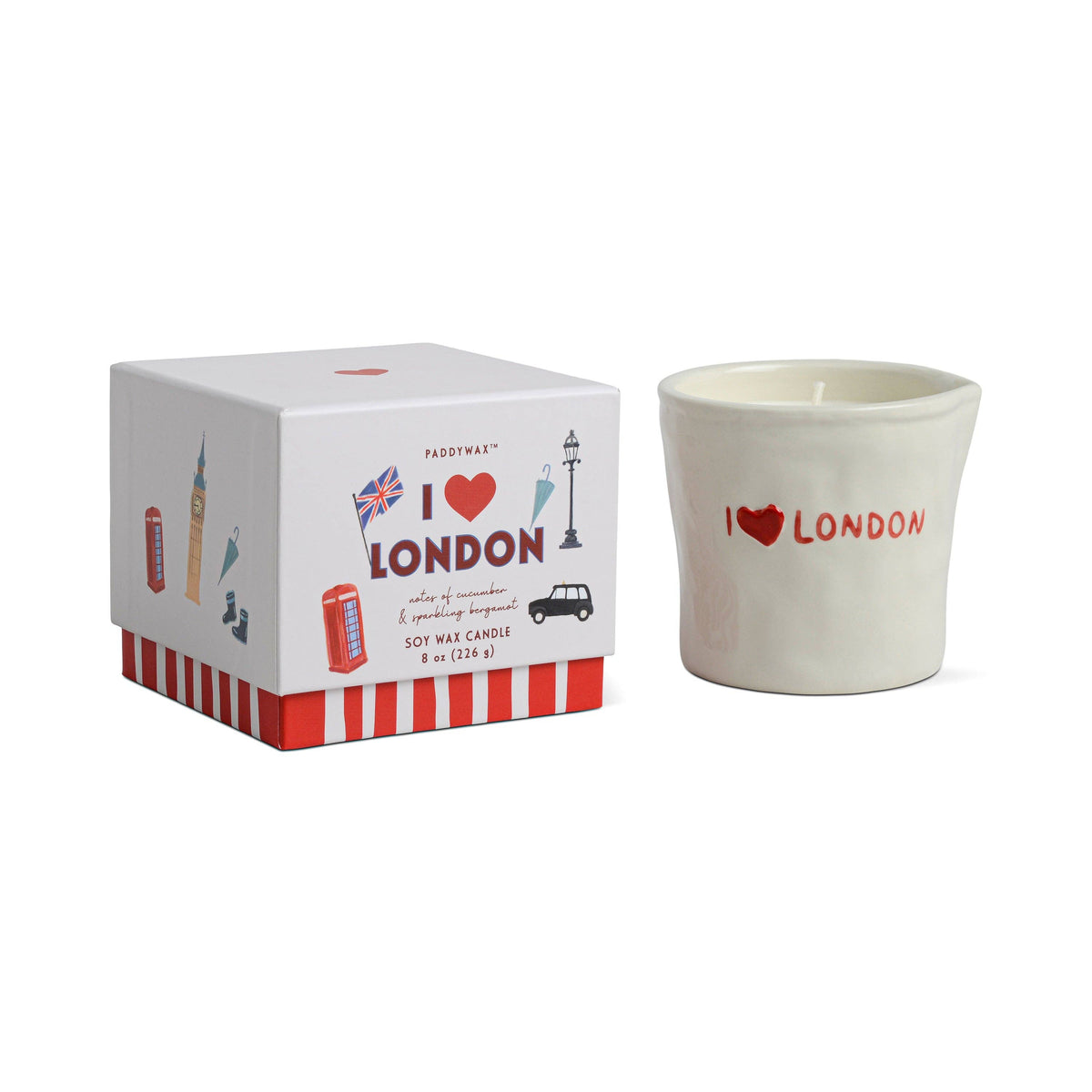 Paddywax Bistro 8oz/226g I Love London Ceramic Candle