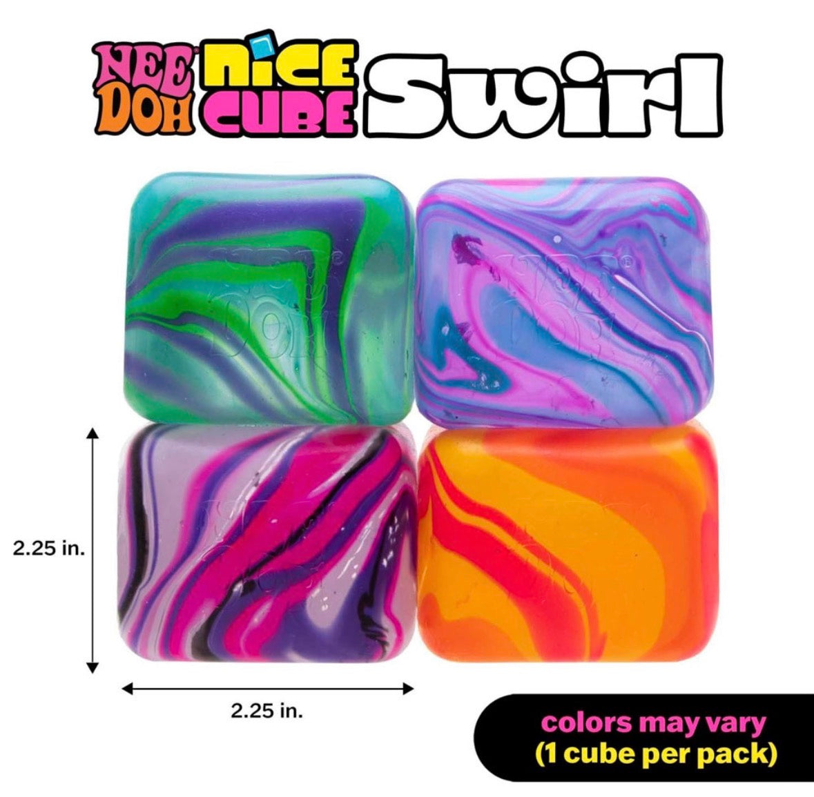 NeeDoh Nice Cube Swirl Fidget Toy - Random Assorted Colour