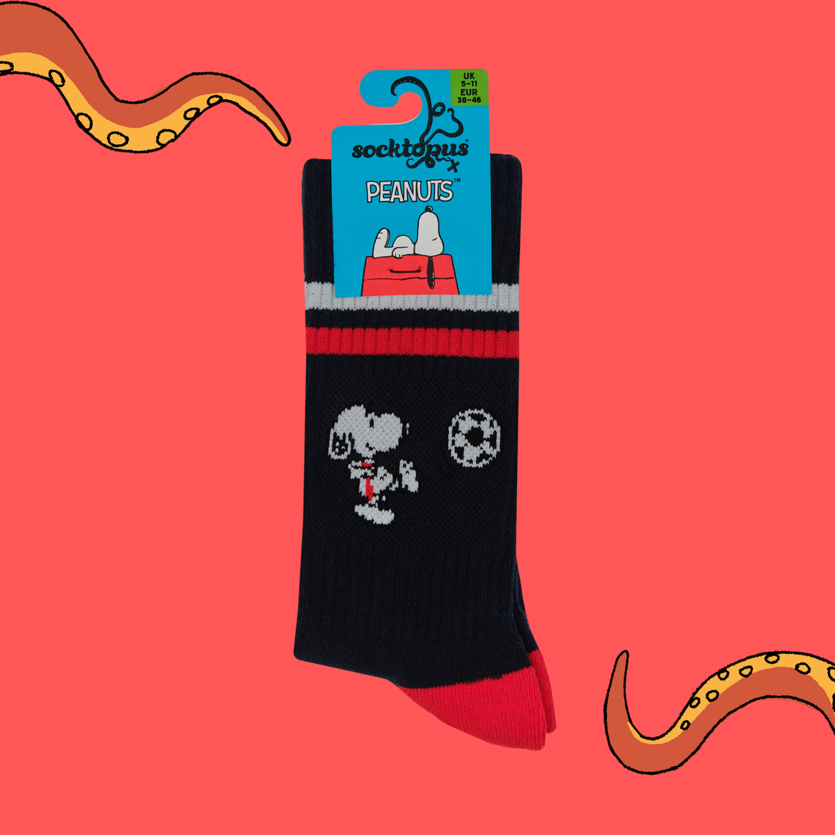 Football Athletic Socks - Peanuts: NAVY / ONE SIZE (UK 5-11 / EU 38-45 / US 7-12)