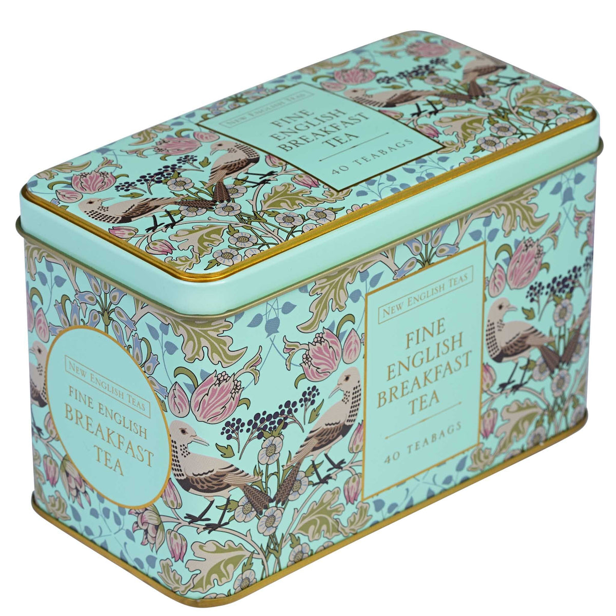Song Thrush 40 Teabag Tin - English Breakfast - Mint Green