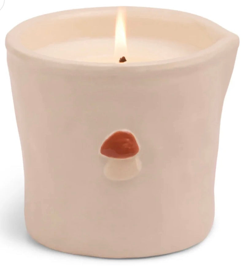 Bistro 8oz/226g Mushroom Embossed Ceramic Candle - Pepper & Patchouli