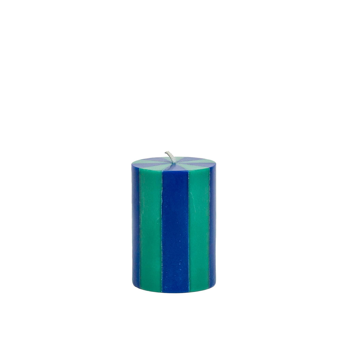 Stripe Pillar Candle S (STOCK): Bright Red / White