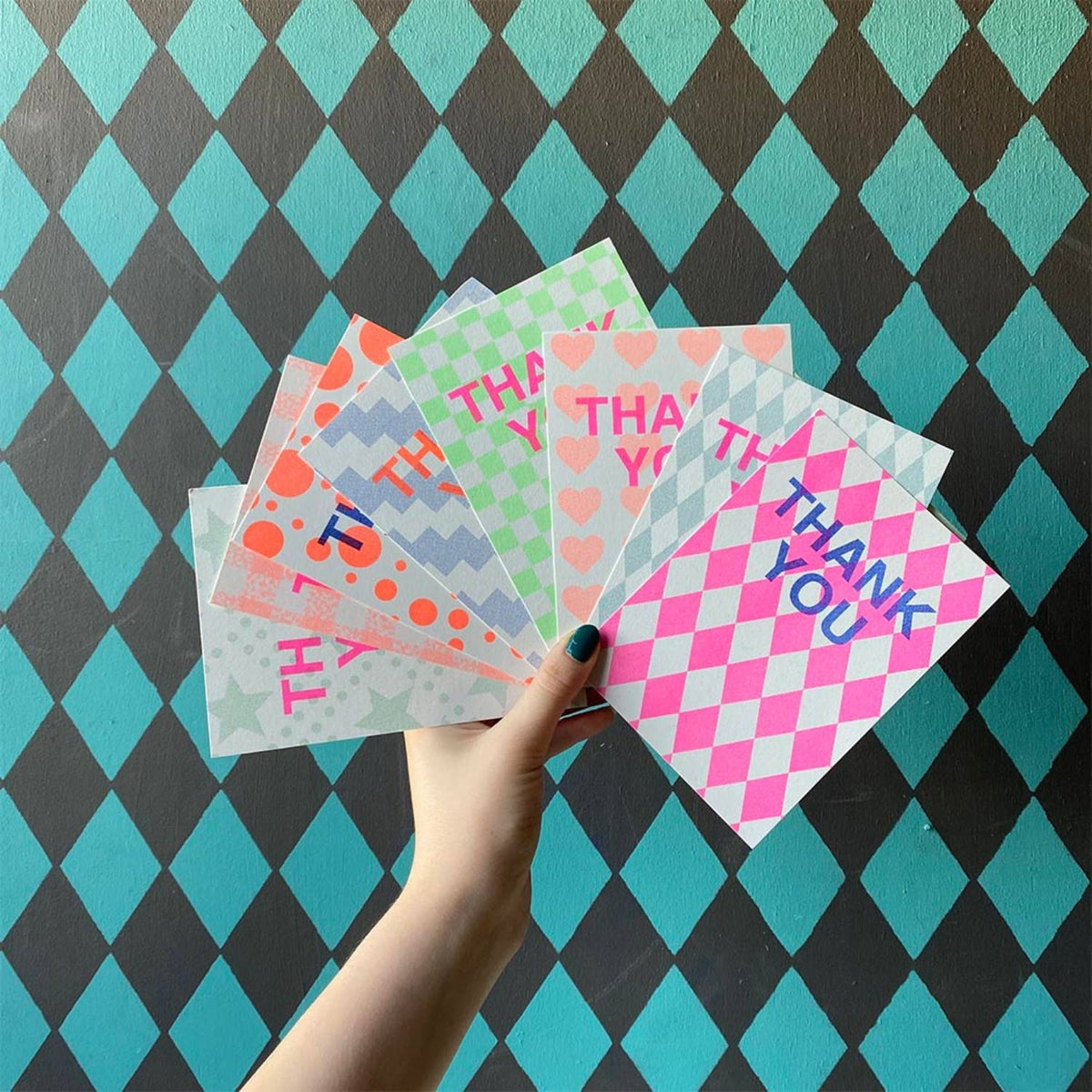 A6 Thank You Notecards - Acid Star