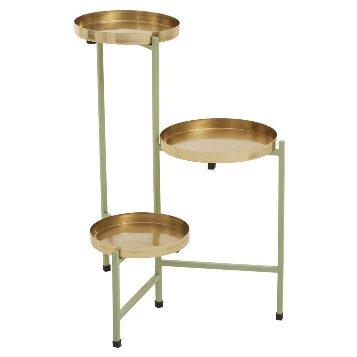 Sabria Green and Gold Three Teir Plant Stand