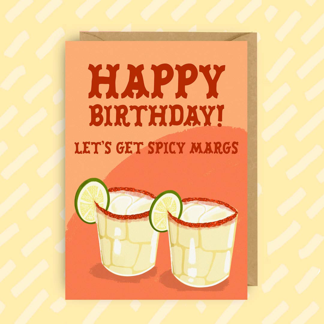 Margarita Birthday Card, Spicy margs Tequila, cards for her