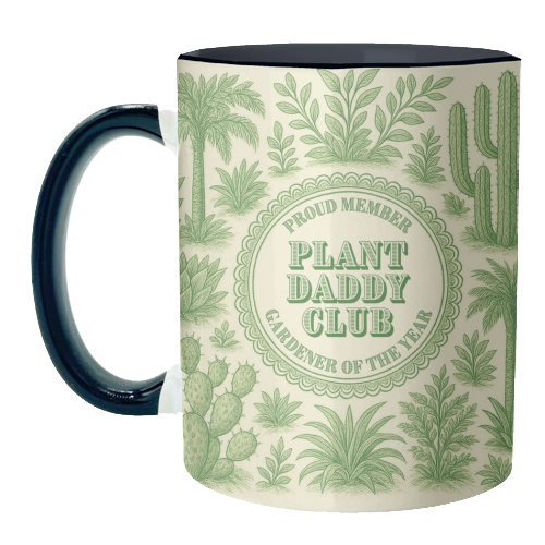 Mugs 'Plant Daddy Club - Gardener of the: Mug Colour Inner & Handle 11oz - Green