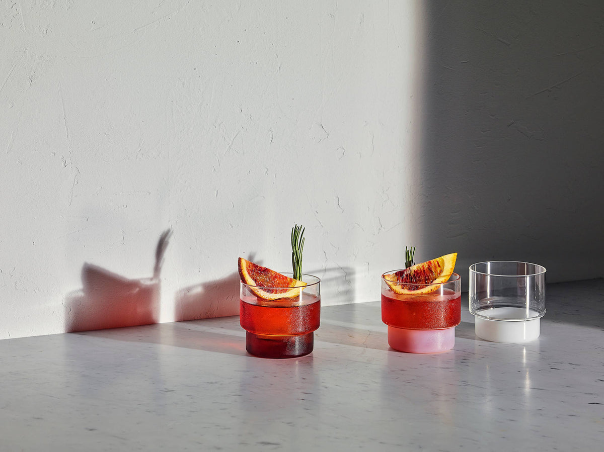 RYE Short Tumbler Glass / SET OF 2: Clear + Smoke