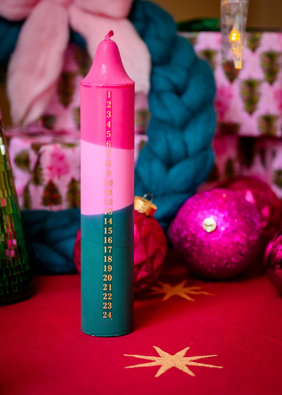 Advent Candles, Scented Christmas Candles, Advent : Green Confetti- Abernethy Forest
