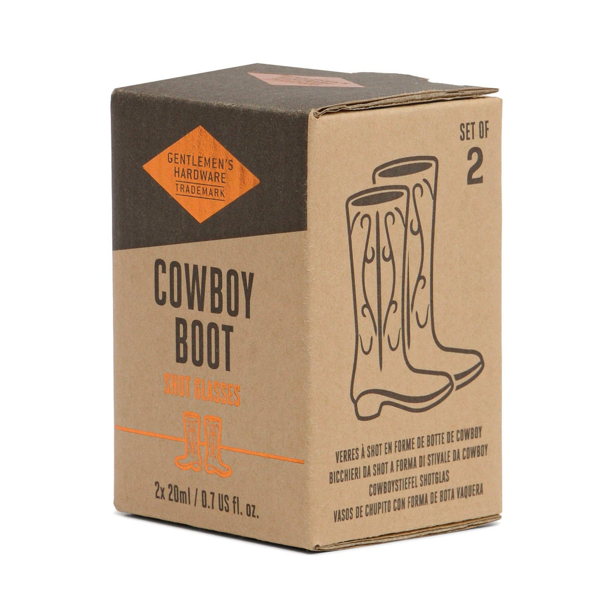 Gentlemen's Hardware Cowboy Boot Shot Glasses (set of 2)