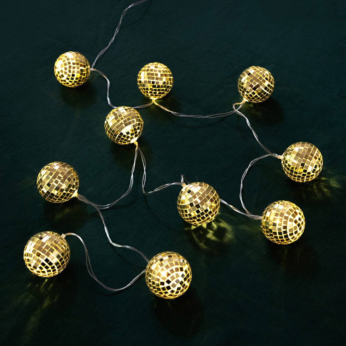 Gold Disco Ball String Lights | 1.5m |