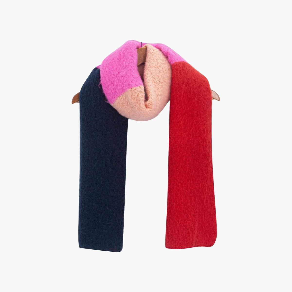 Aster Pink/Red Colourblock Heavyweight Scarf: One-size