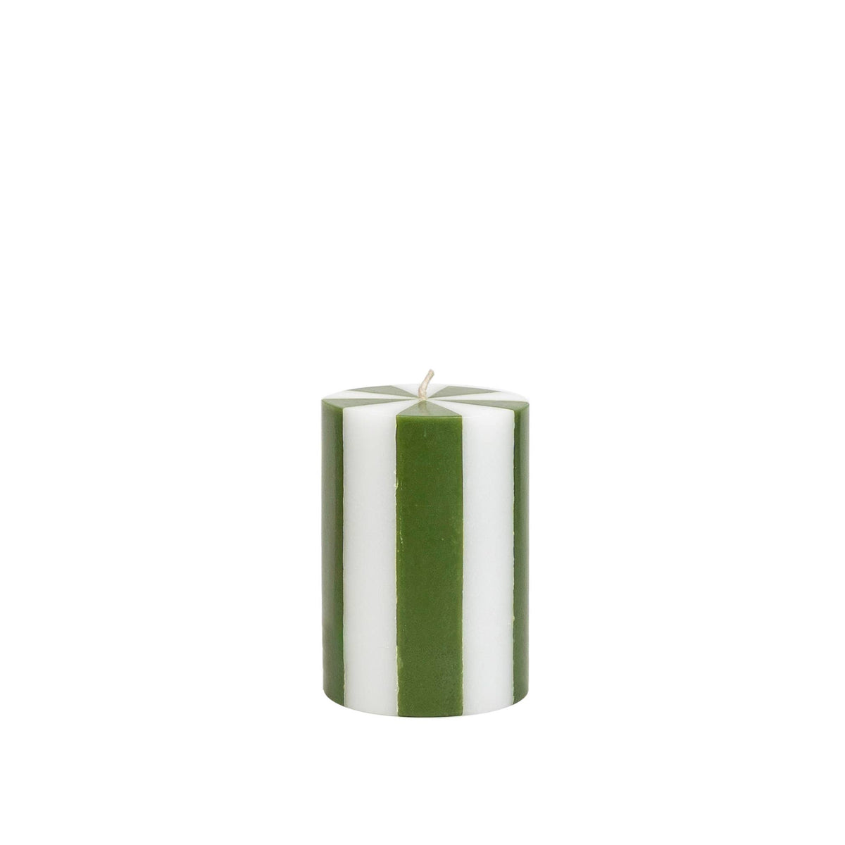 Stripe Pillar Candle S (STOCK): Bright Red / White