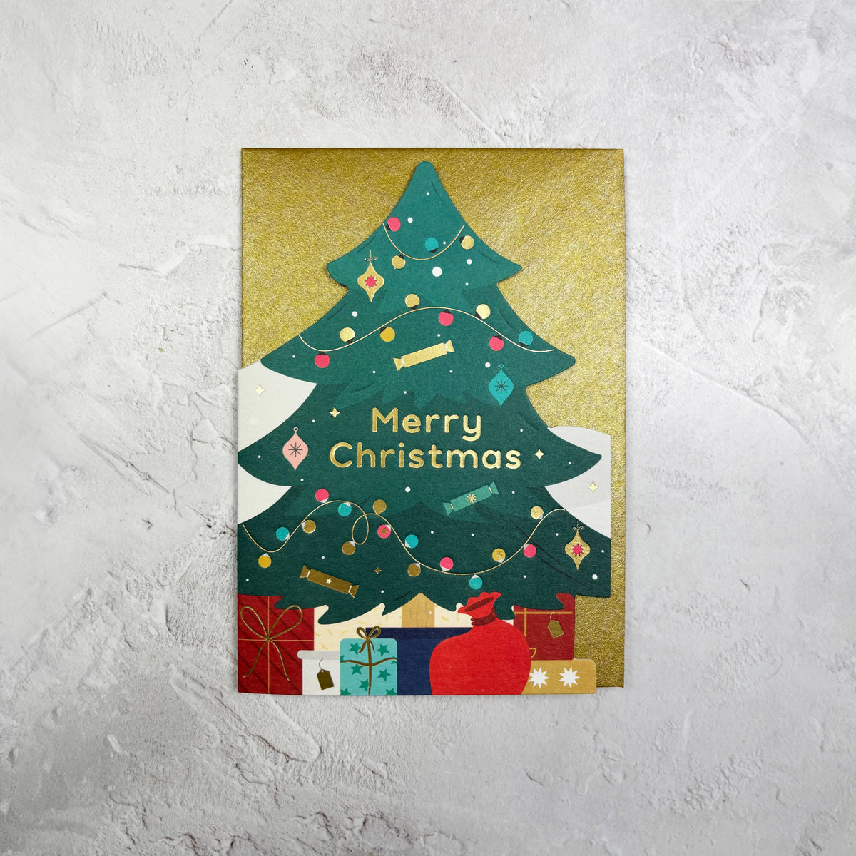 Tree Die Cut Christmas card