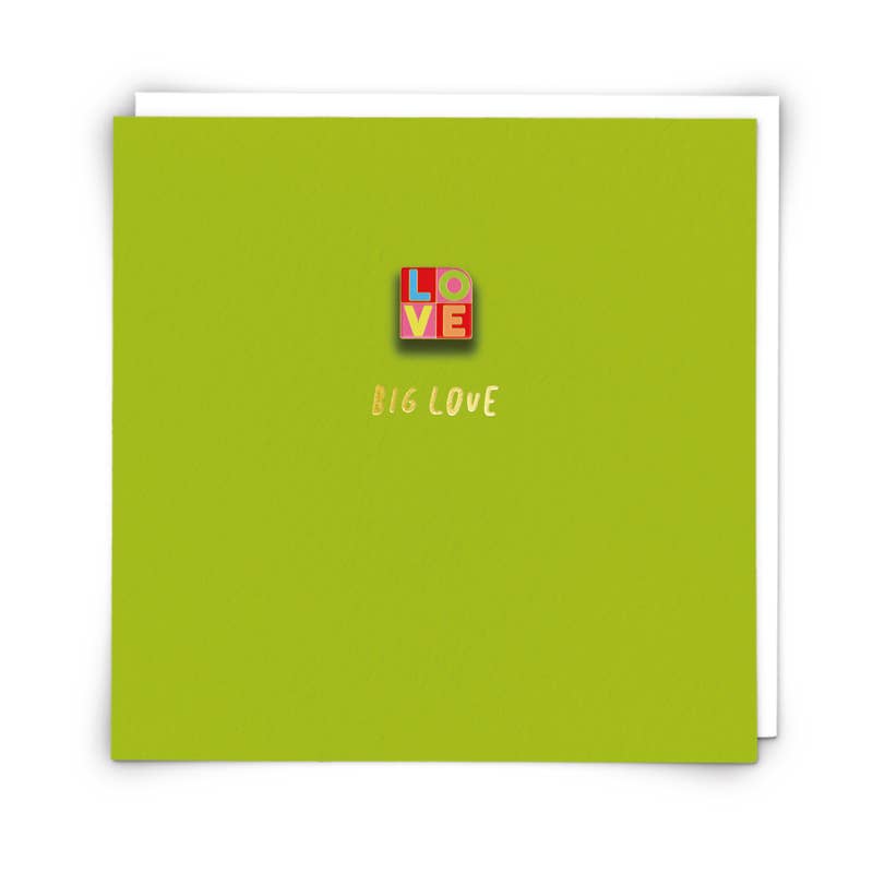 Love Greetings Card with Enamel Pin