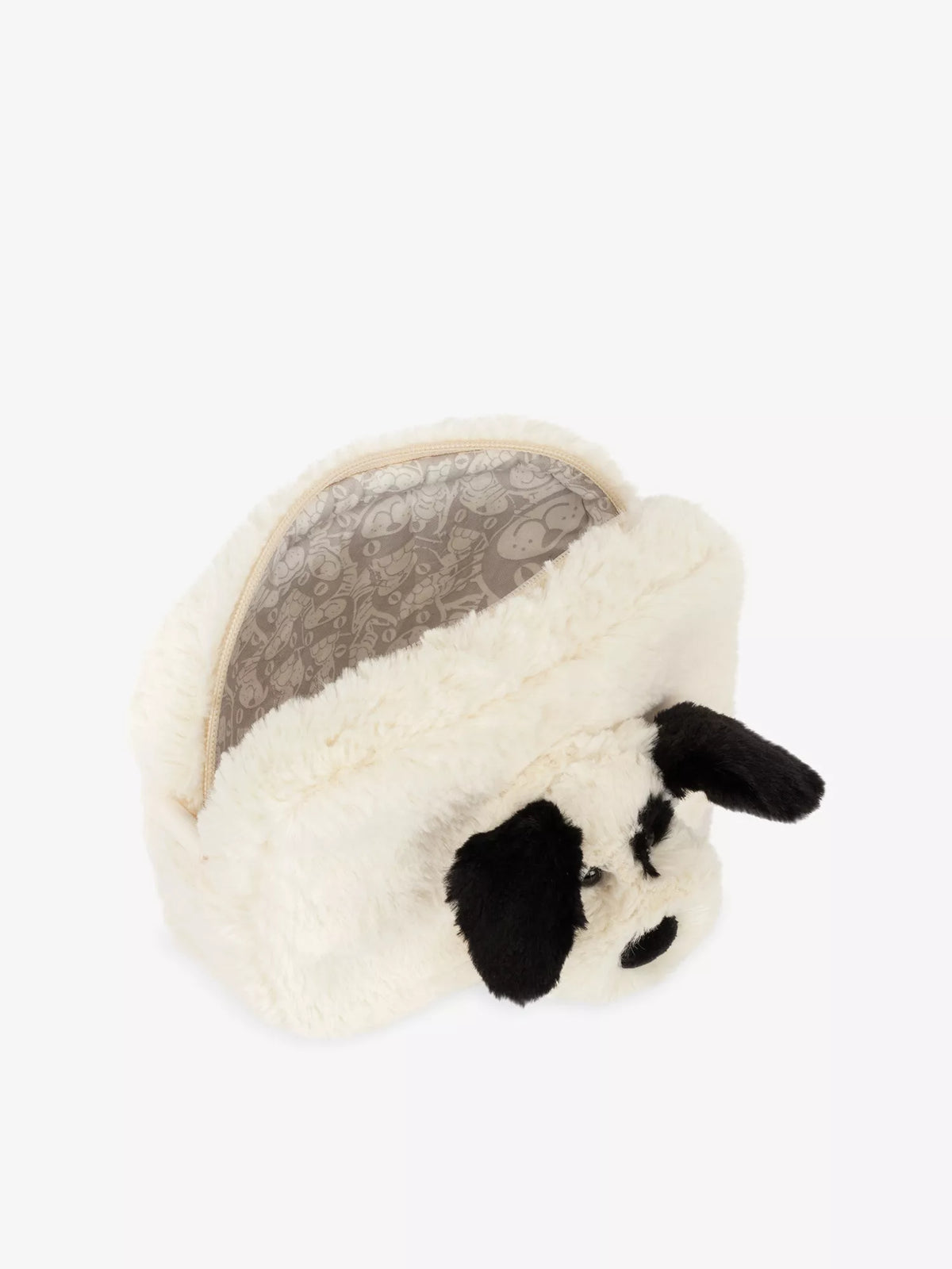 Jellycat Rufferty Black & White Puppy Pouch (13cm)