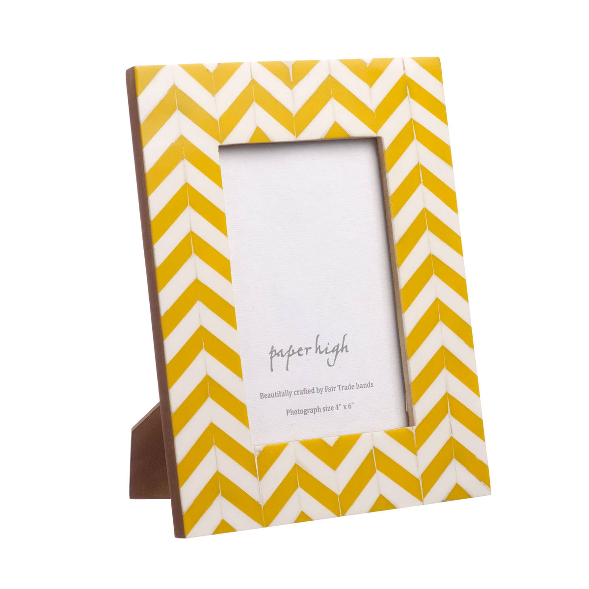 Handmade Chevron Patterned Photo Frame: Pink - 6x4 Inch
