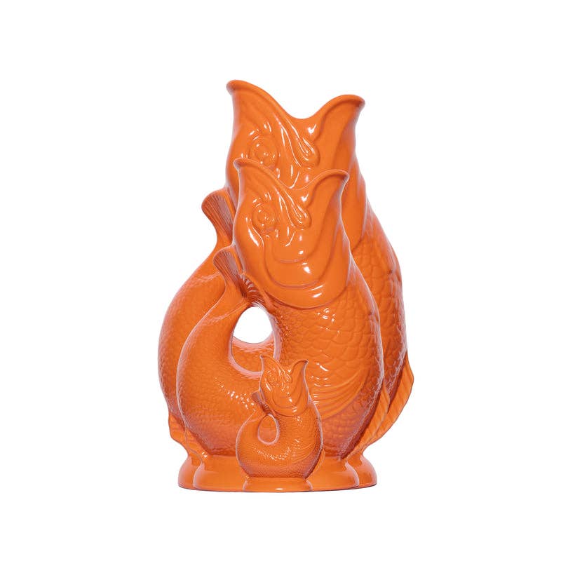 Orange Original Gluggle Jug Pitcher Vase