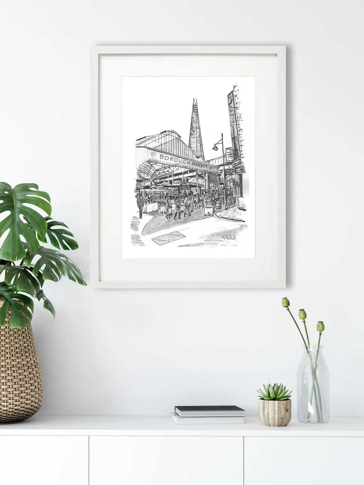 Borough Market Pencil Drawing | Fine Art Prints