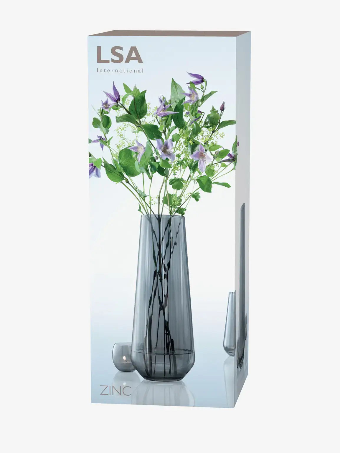 Zinc Vase H36cm Sheer Zinc