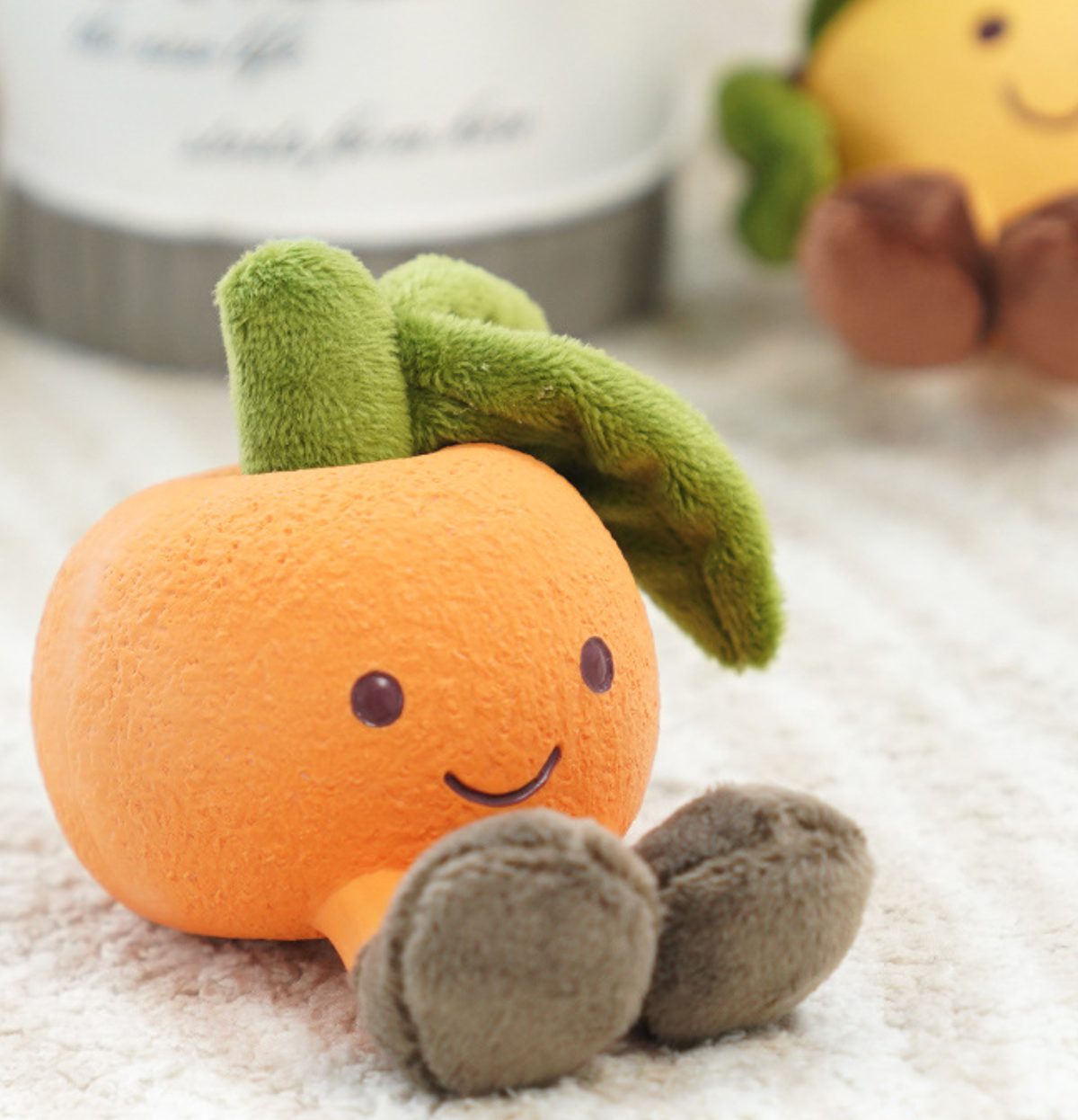 Cute Fruit Dog Chew Toy – Plush Latex Squeaky Pet Toy: Orange