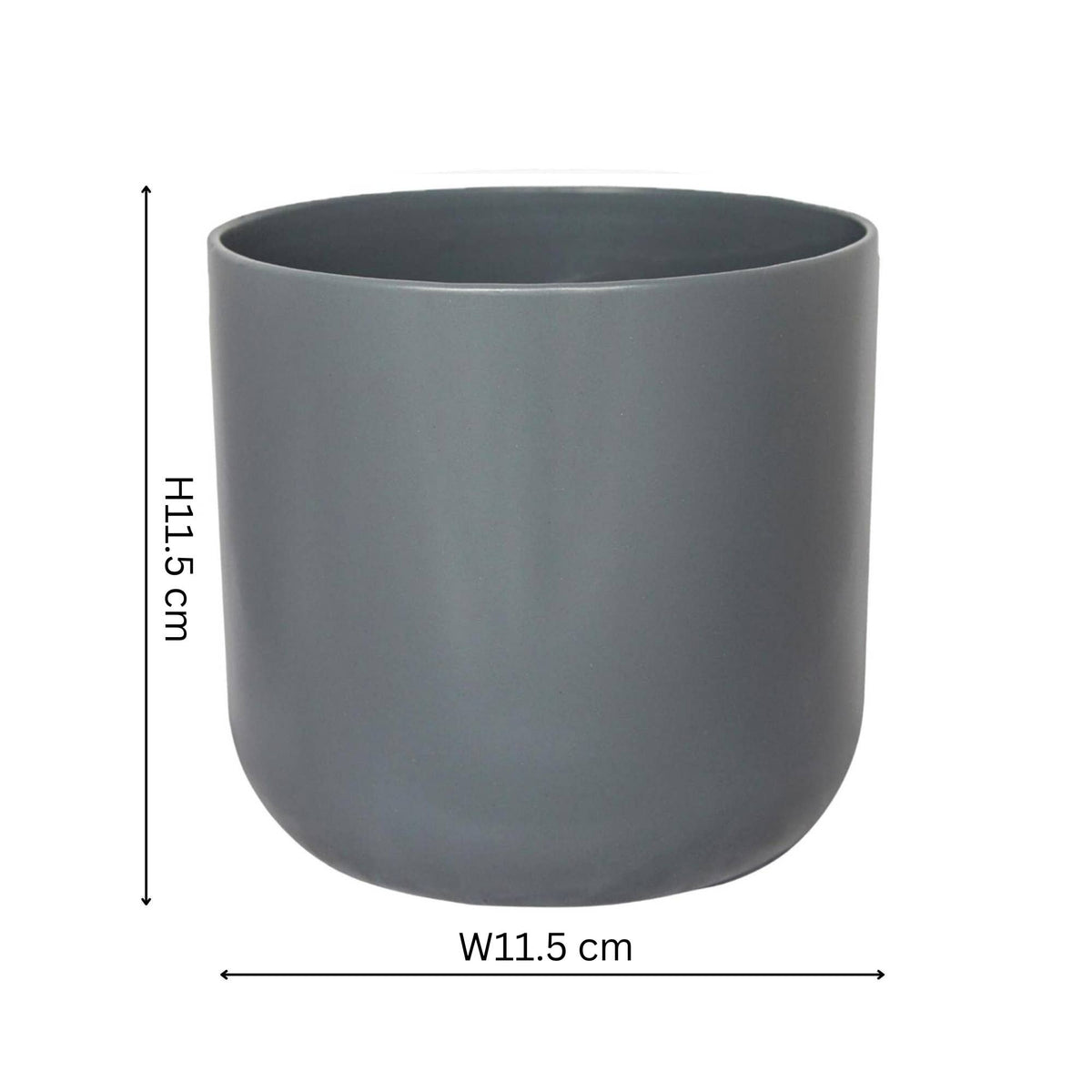 Lisbon Ceramic Indoor Planter H11.5cm D11.5cm: Light Grey