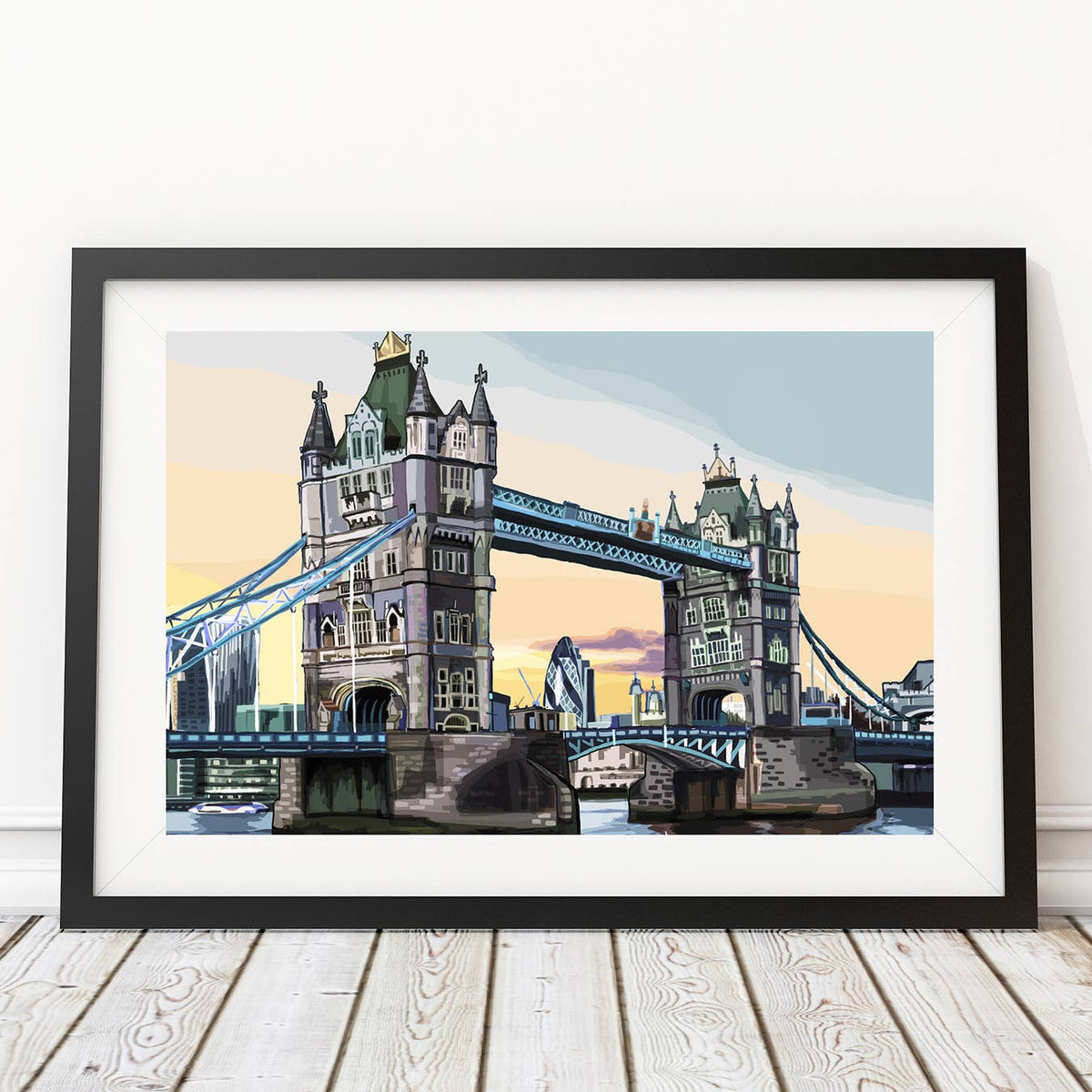 Tower Bridge at Dusk, London Illustration Art Print: A4