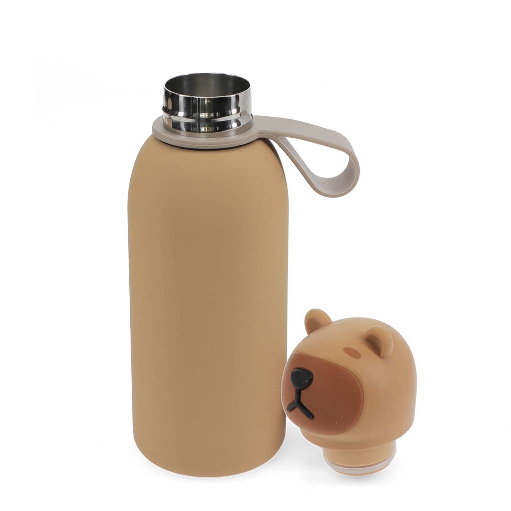 Children's animal head drinks bottle 350ml - Capybara