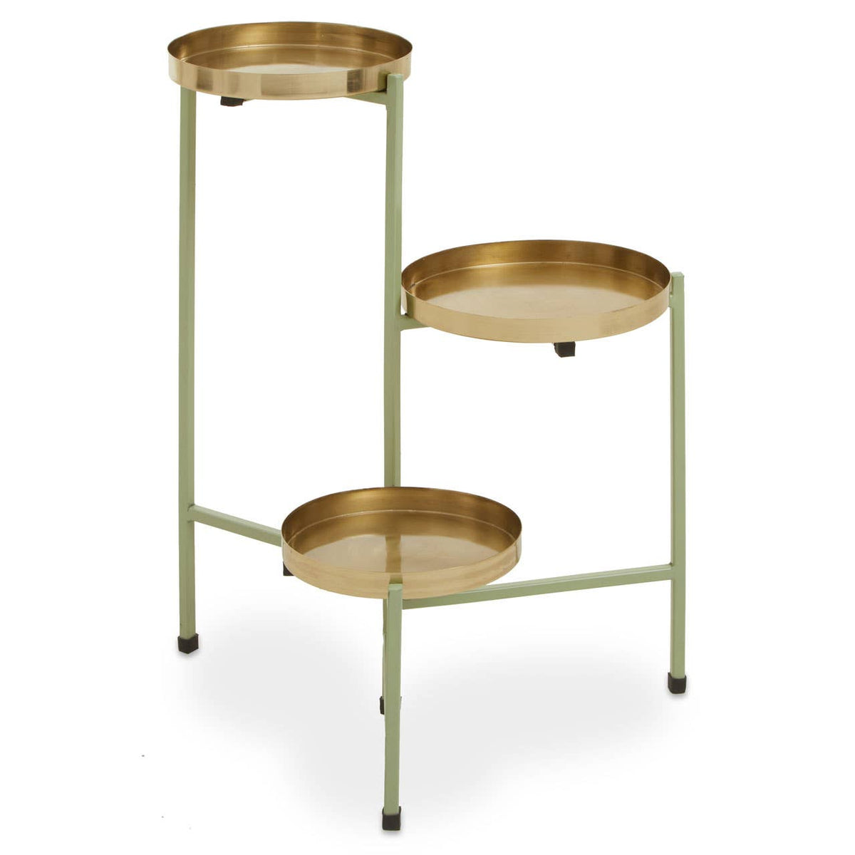 Sabria Green and Gold Three Teir Plant Stand