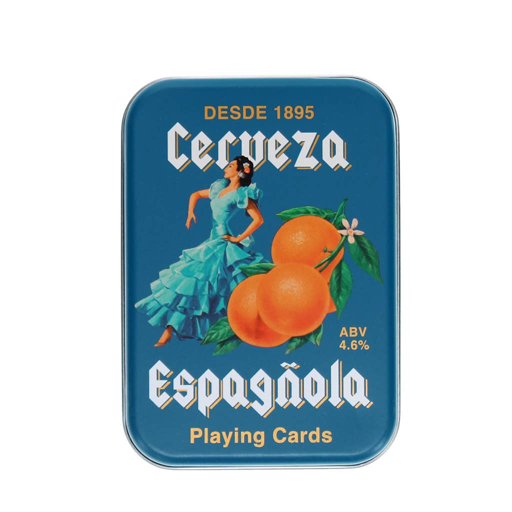 Playing cards in a tin - Cerveza Española