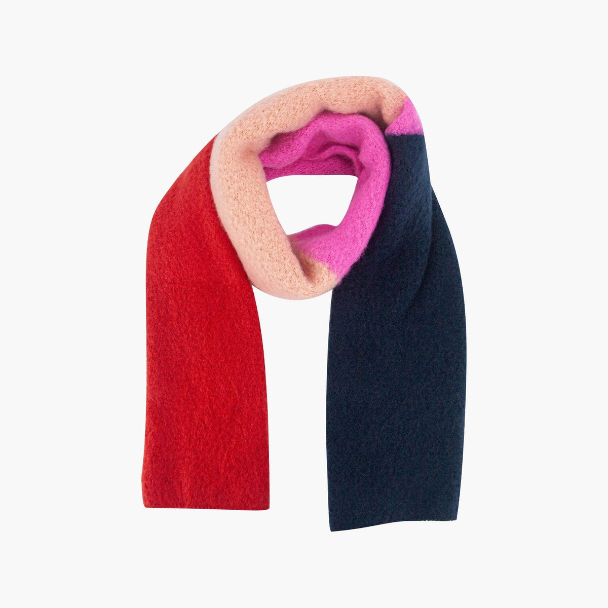 Aster Pink/Red Colourblock Heavyweight Scarf: One-size