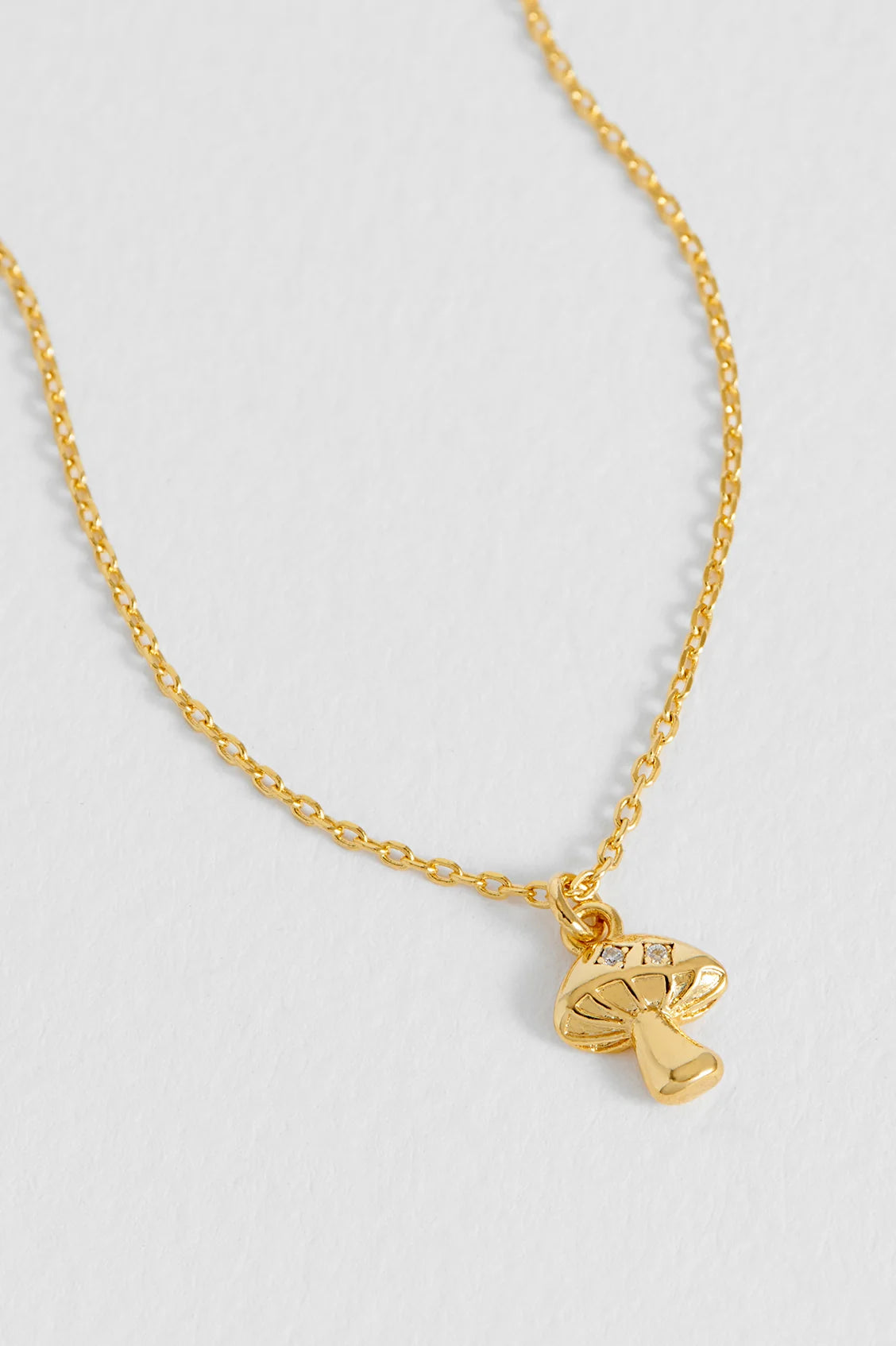 I Love You So Mush CZ Mushroom Gold Plated Necklace