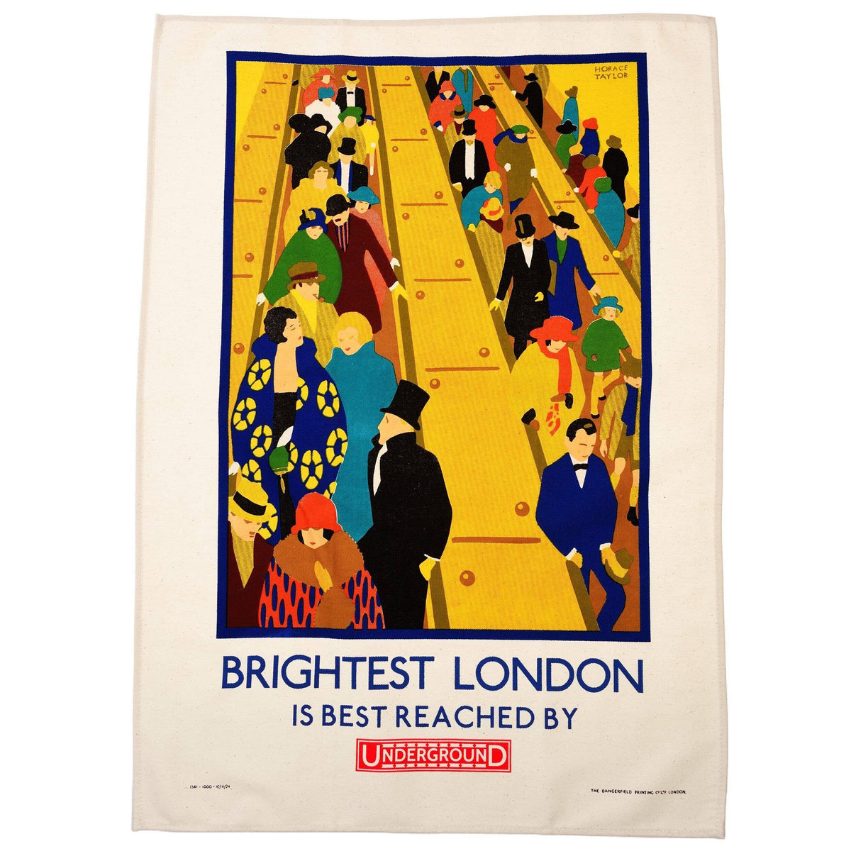 Cotton Tea Towel - TFL Vintage Poster &quot;Brightest London&quot;