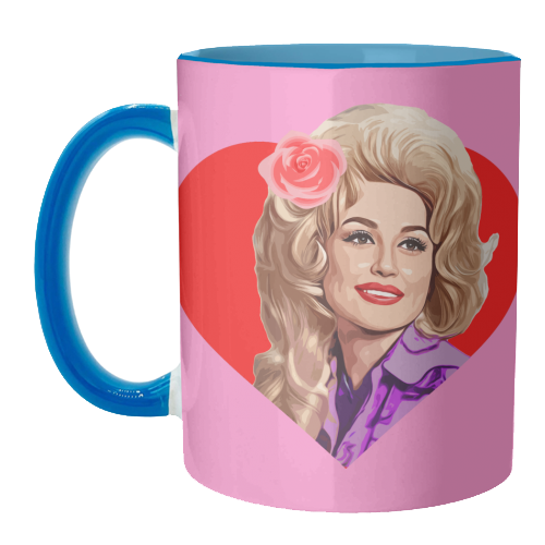 Mugs 'Dolly in Red Heart' by DOLLY WOLFE: Mug Colour Inner & Handle 11Oz - Red