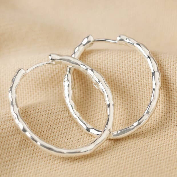 Textured Hoop Earrings: Gold