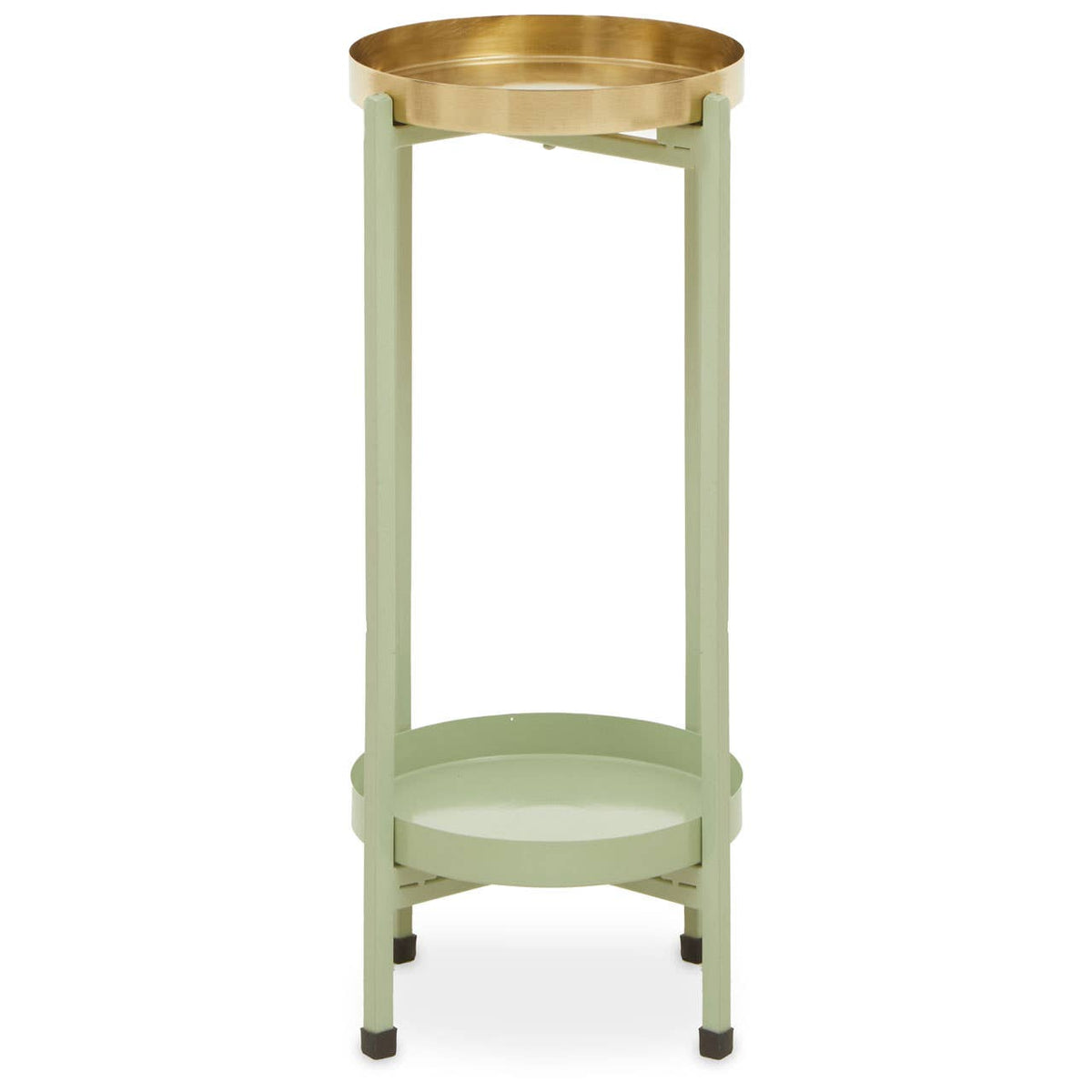 Sabria Green and Gold Tiw Tier Plant Stand