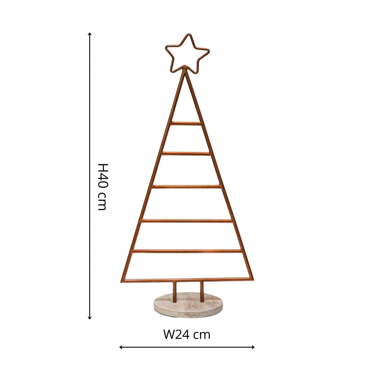 Iron Christmas Tree with Star: Copper