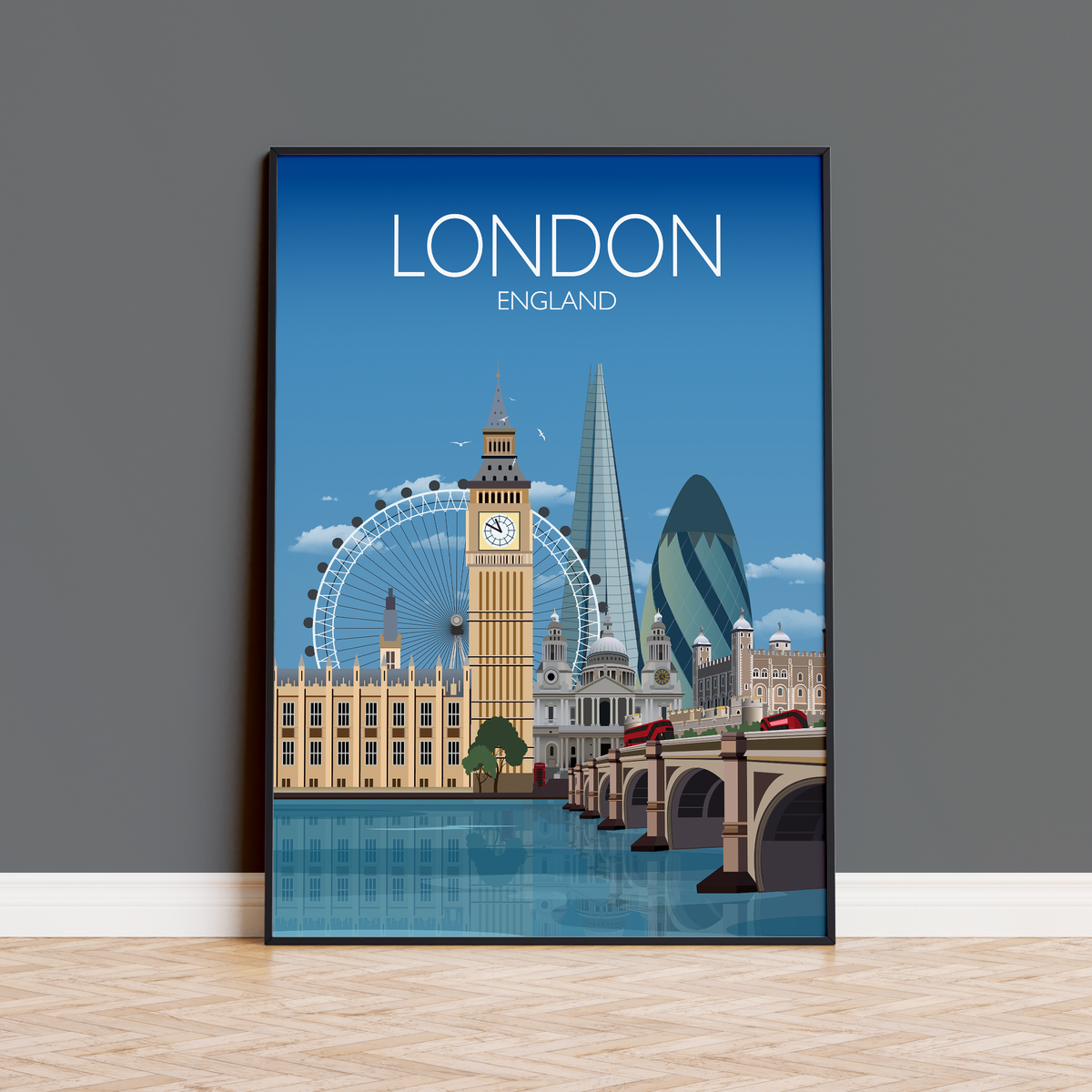 London Travel Print, London Travel Poster, City of London, UK, UK Travel Poster: Fine Art Print / A4 - 8.27 x11.69